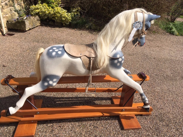 Haddon Large Rocking Horse White Mane & Tail 50in (MARKS)
