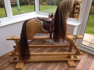 Oak Rocking Horse 45in made by White Horses 
