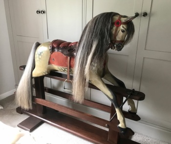 Ayres Rocking Horse 48in restored flowing grey mane