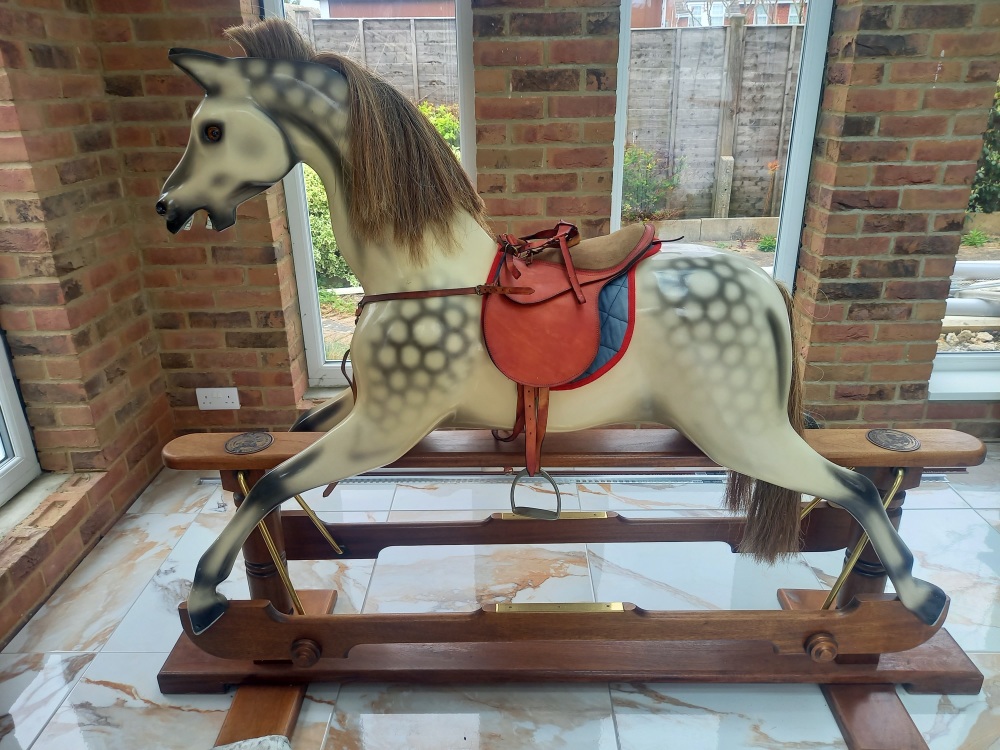 VICTORIAN STYLE ROCKING HORSE BY WHITTINGHAM FIBREGLASS XL 53IN