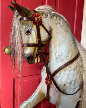 Vintage Dapple Rocking Horse Ayres London 49in large ridable