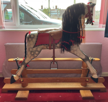 DAISY - 44in ridable dappled rocking horse strong sturdy stand