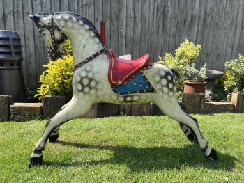VINTAGE CAROUSEL HORSE DAPPLE STYLE FIBREGLASS FROM FRANCE 31in