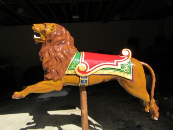 Antique, Vintage Fairground, Carousel, Showman's Lion by Anderson of Bristol
