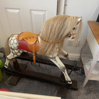 FOR SALE:  1930s VINTAGE ROCKING HORSE LATE RESTORE 35in TALL
