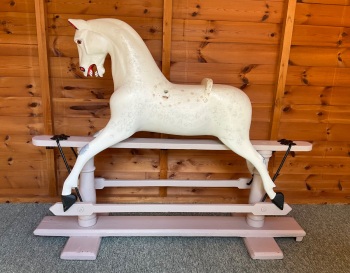 Antique F H Ayres No.5 - 41.5" Extra Carved Wooden Rocking Horse Early 1900s  WILLIAM