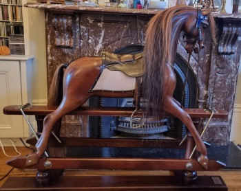 Stevenson Brothers Polished Walnut Large 48in Rocking Horse