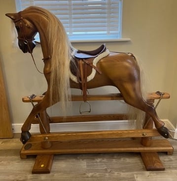 Large wooden rocking horses for sale on sale