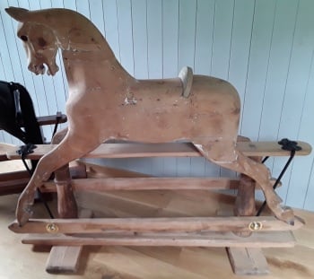 FH Ayres XL large rocking horse STRIPPED BARE TO WOOD UNFINISHED PROJECT