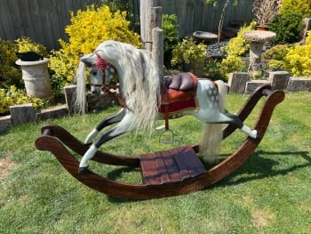 TRADITIONAL BOW ROCKING HORSE SMALL DAPPLE 36in tall 56in long JOSEPH