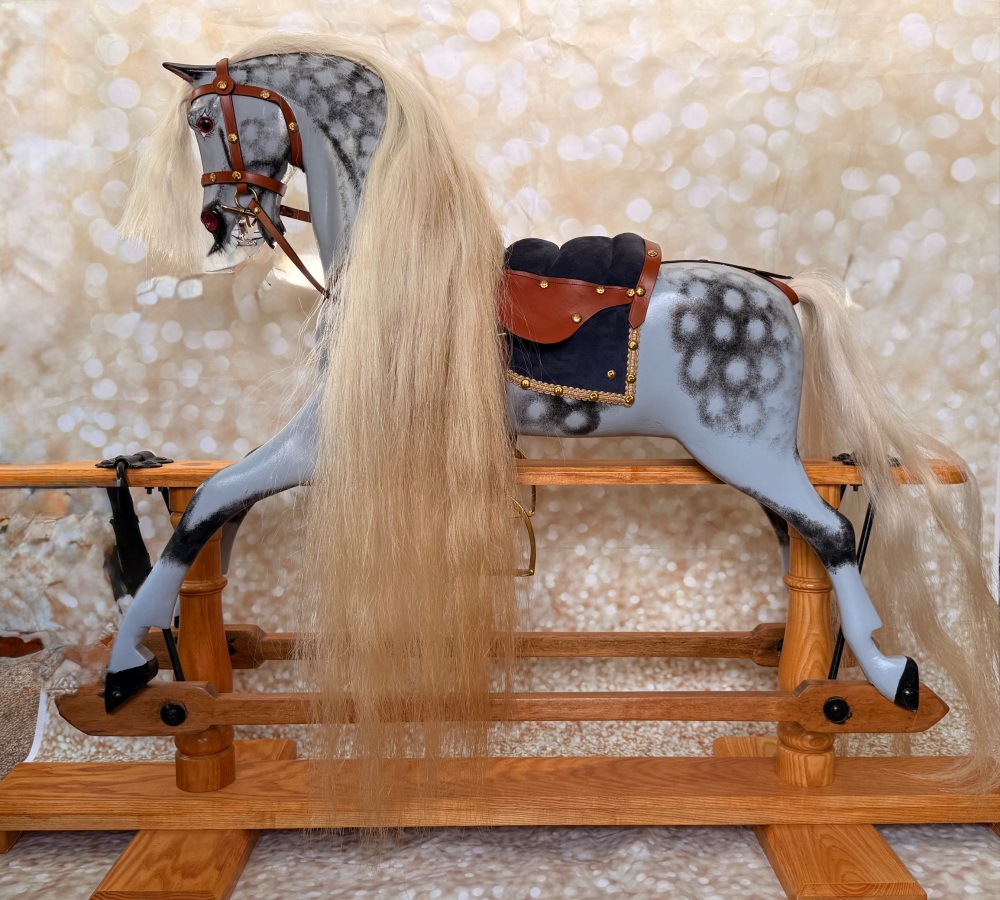 FH AYRES extra carved circa 1900 39in fully restored antique horse