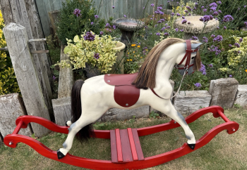 HADDON ROCKING HORSE RARE SMALL COLT ON RED BOWS DAPPLE COLLECTIBLE