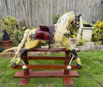 Vintage Lines Rocking Horse 32.5in Height GEORGIE Markings LB on brackets