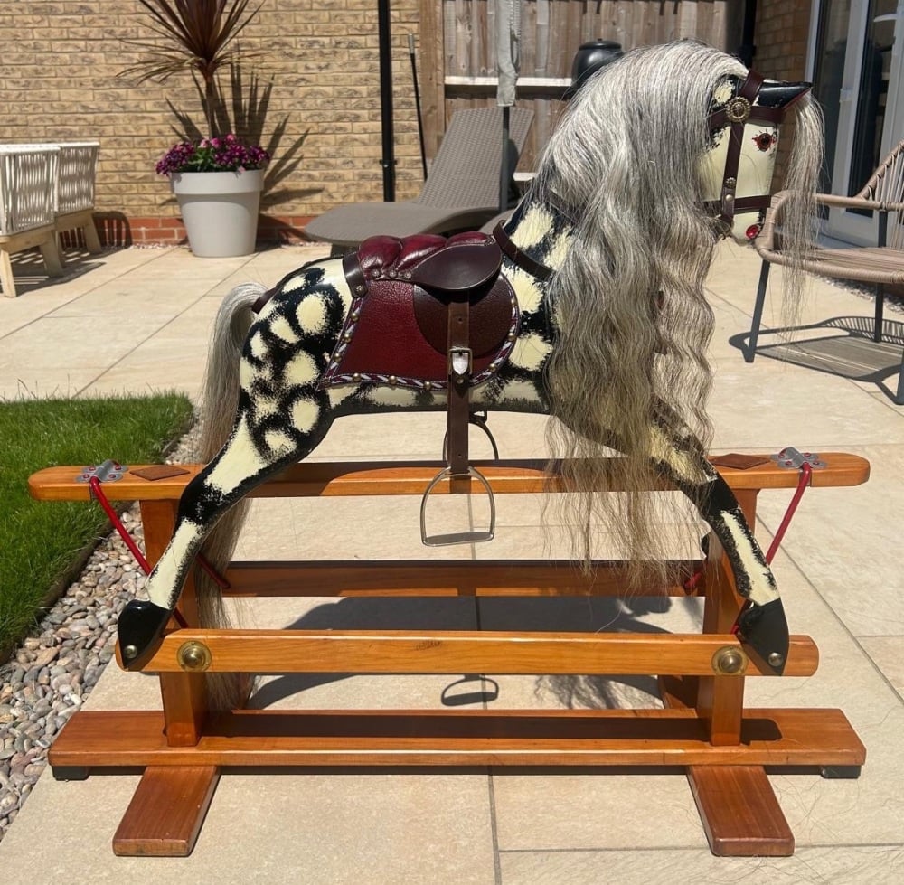 Collinson Small 1960s 35.5in rocking horse custom restored with long mane a