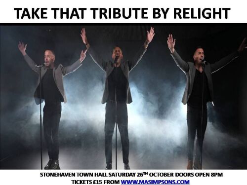 Take That Tribute night with Relight Sat 26th Oct 2024