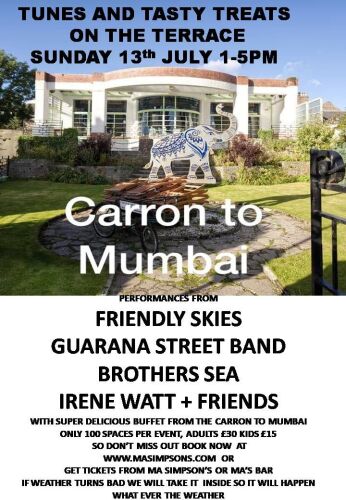 5 TUNES AND TASTY TREETS ON THE TERRACE SUNDAY 13th JULY