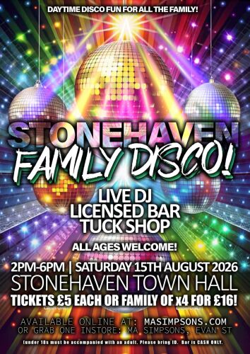 3. Family Disco with Stephen Jackson 15th August 2-6pm