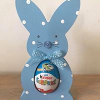 Mid Blue Easter bunny Kinder Egg holder 