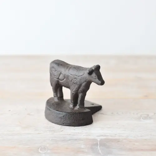 Cow Doorstop Cast Iron Ornament Wedge 10.3cm