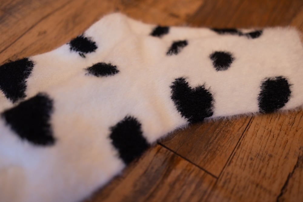 Fluffy  cow print socks