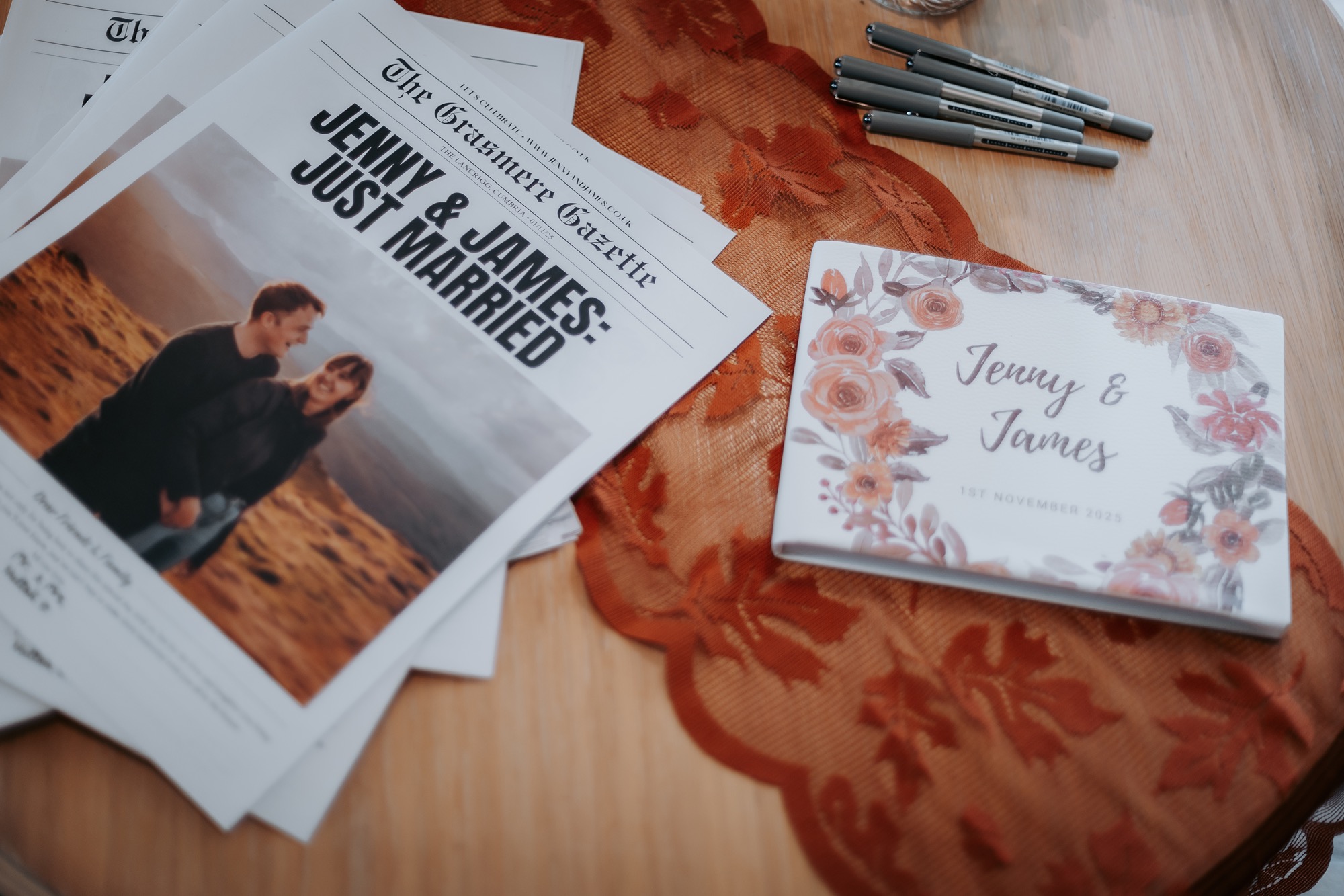 Personalised wedding newspapers in the Lake District, Grasmere