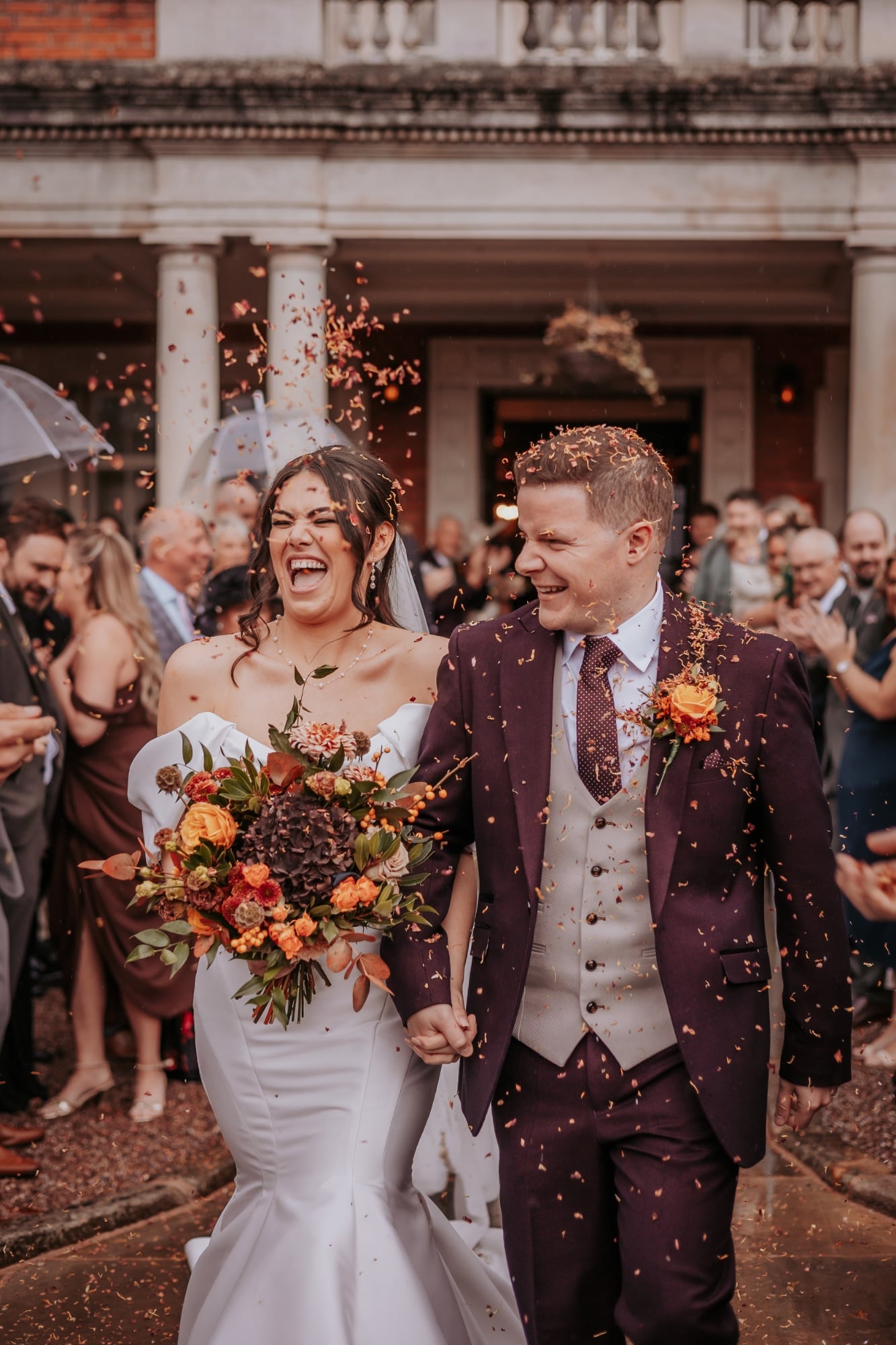 Eaves Hall - Clitheroe - Yorkshire - wedding venue - bride - Autumn - Confe