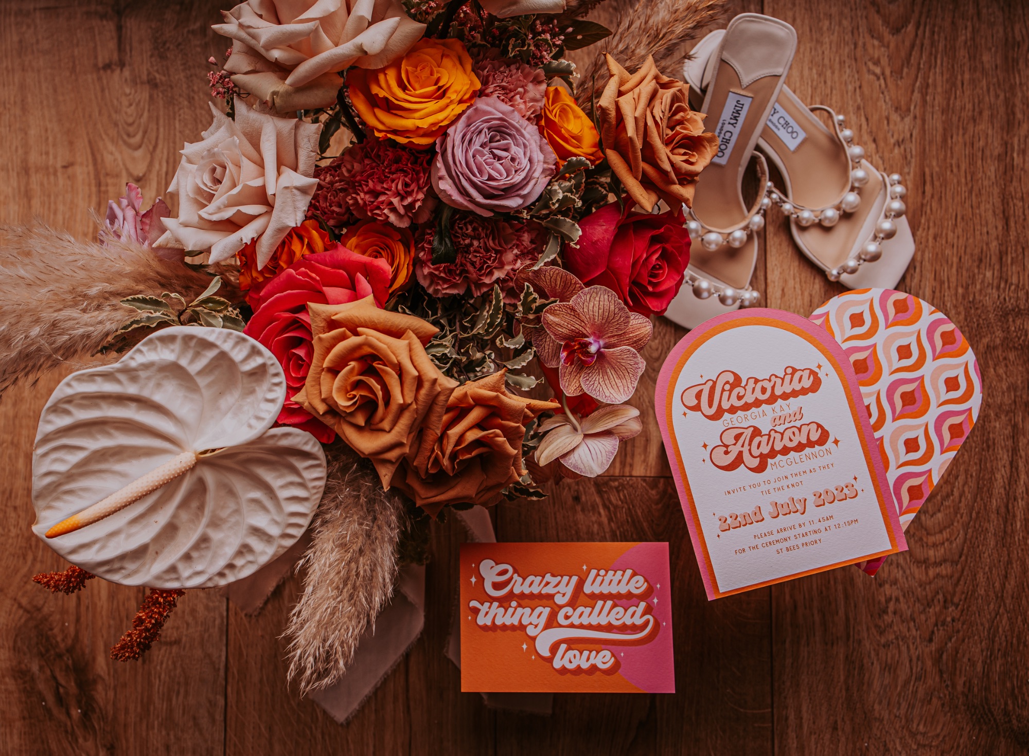 Modern wedding stationary - Orange and pink - modern wedding styling-2