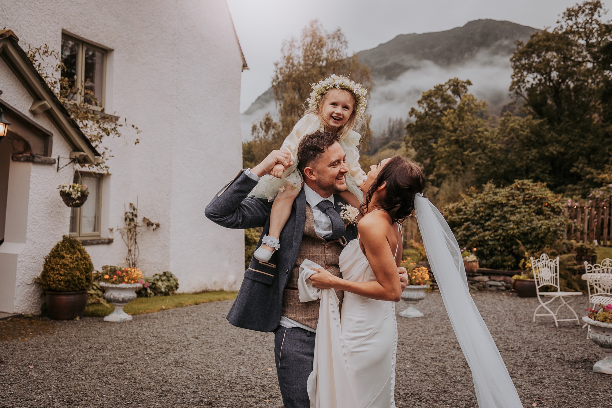 family elope at Cote How enjoying informal family portraits near Rydal water