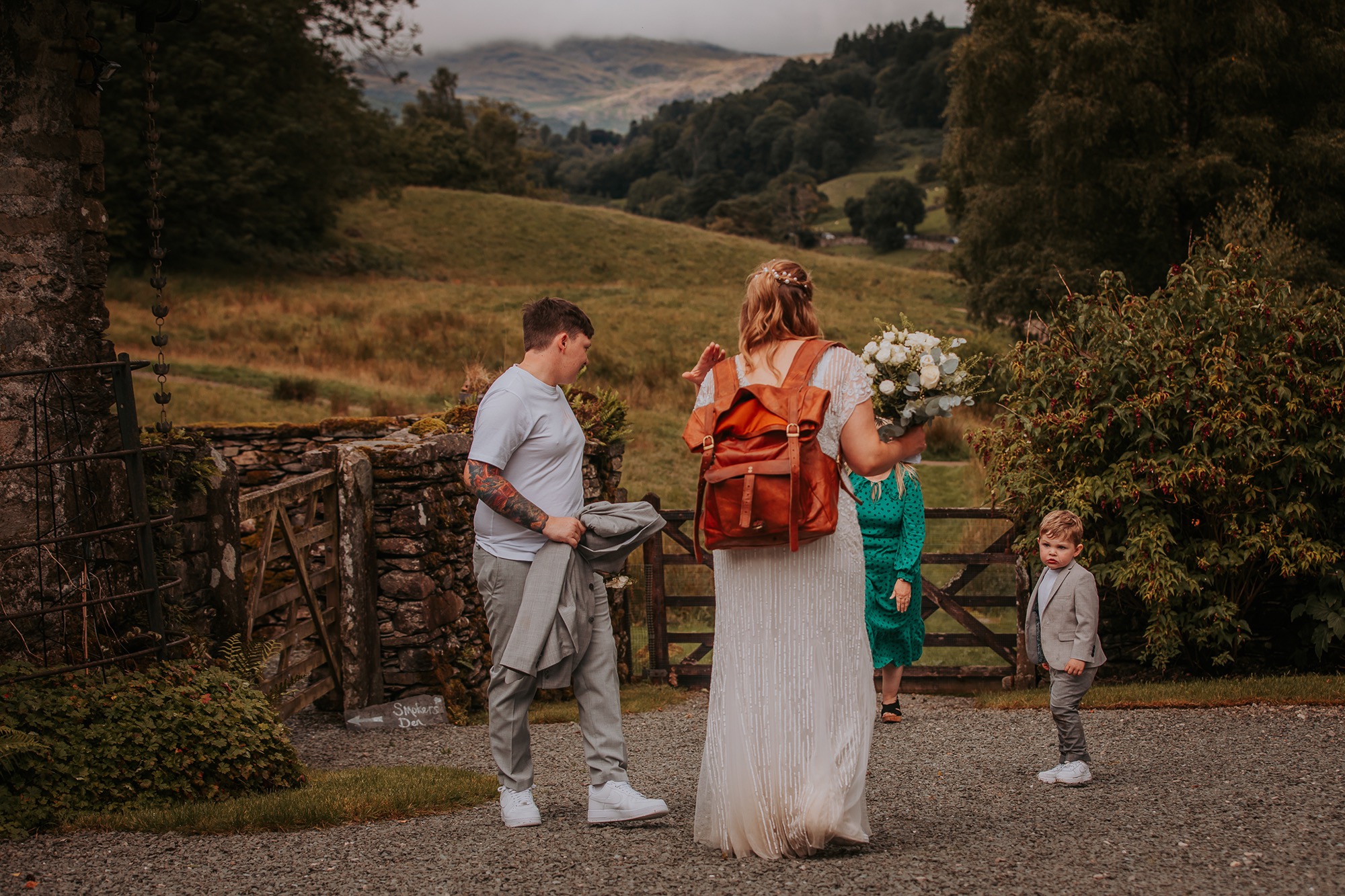 family ready to leave Cote How for an adventure to Rydal water