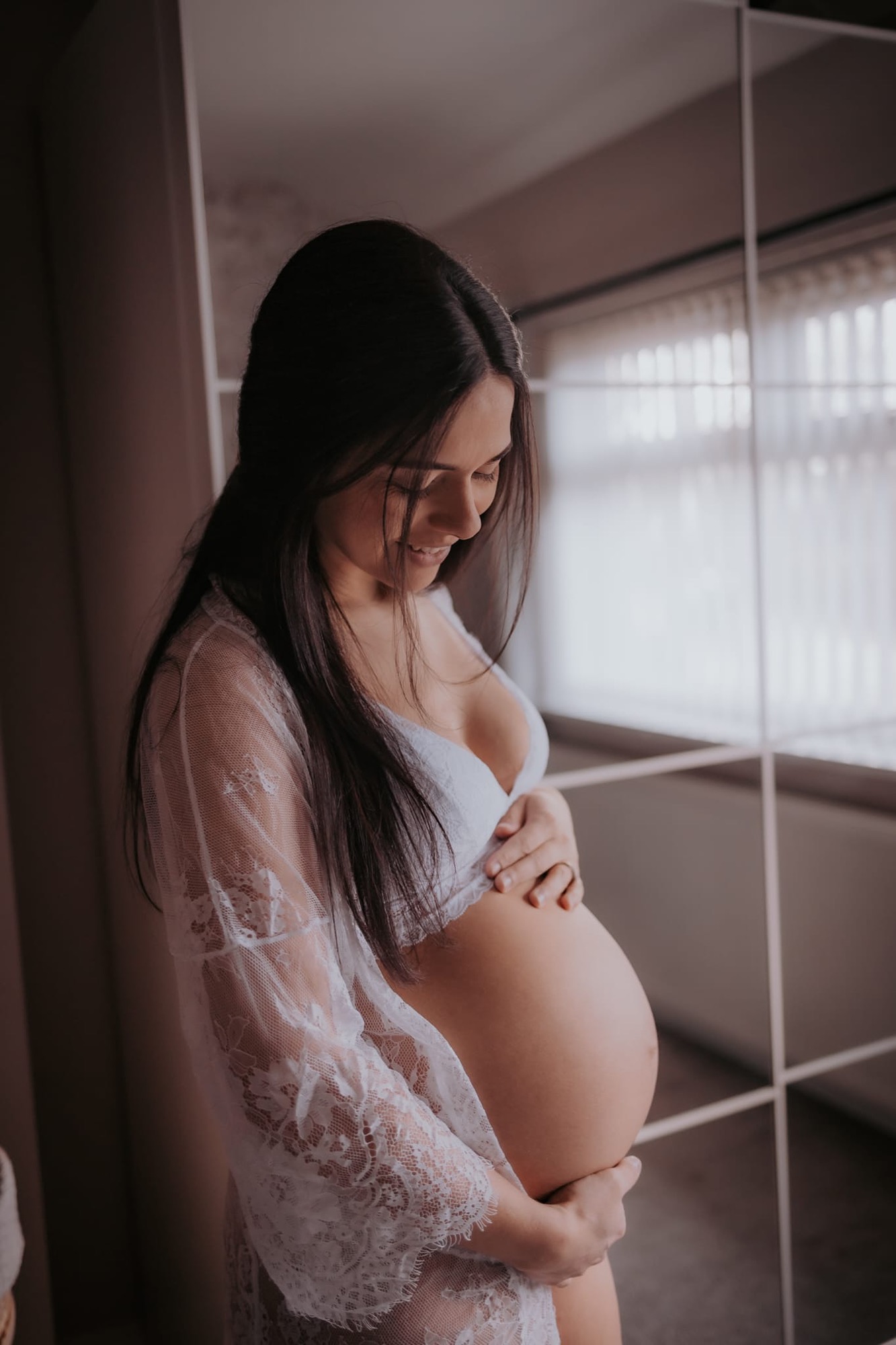 Maternity boudoir portrait in Ulverston, Cumbria