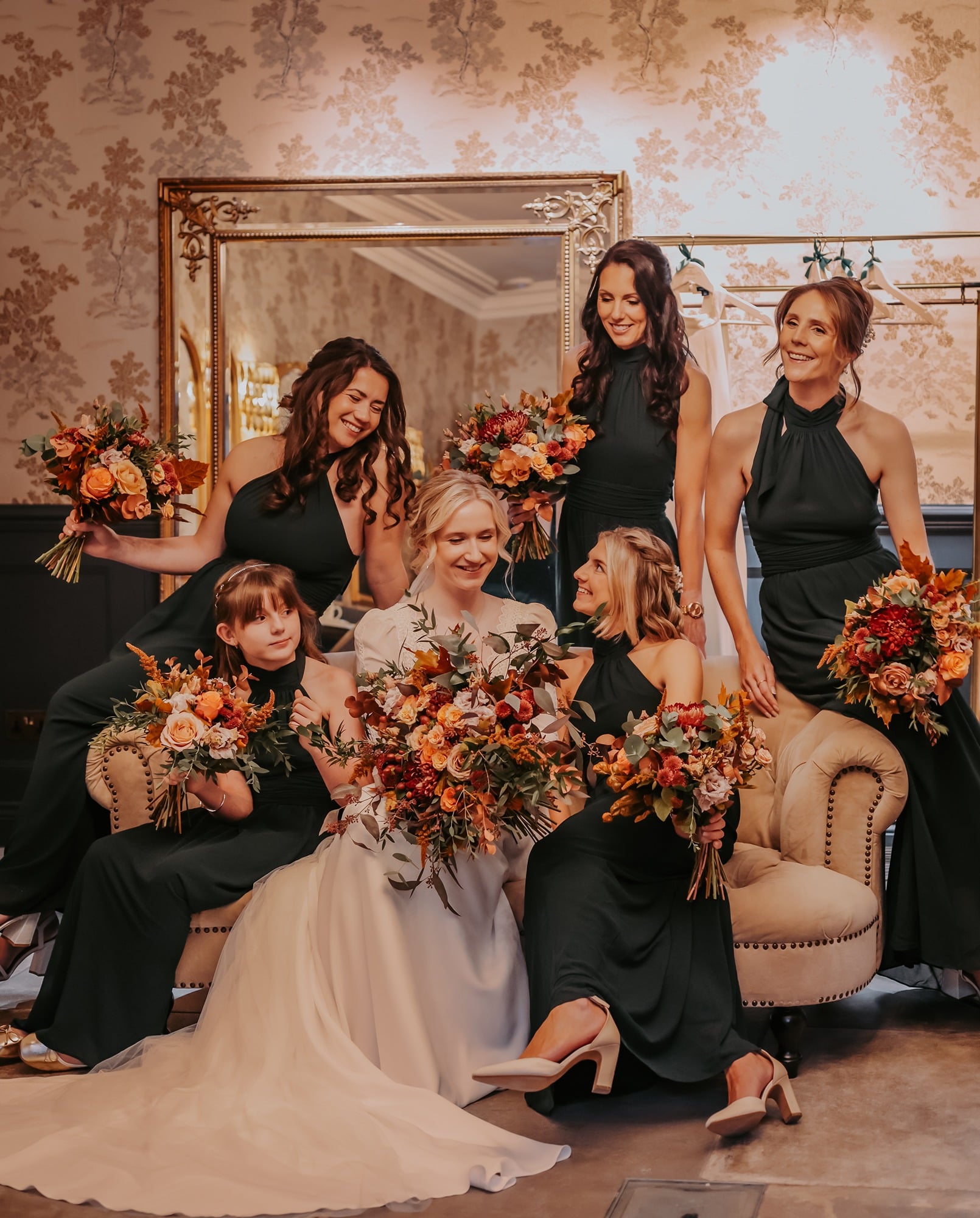 Bridal party enjoying a chat in spacious bridal suite at Town Head Estate