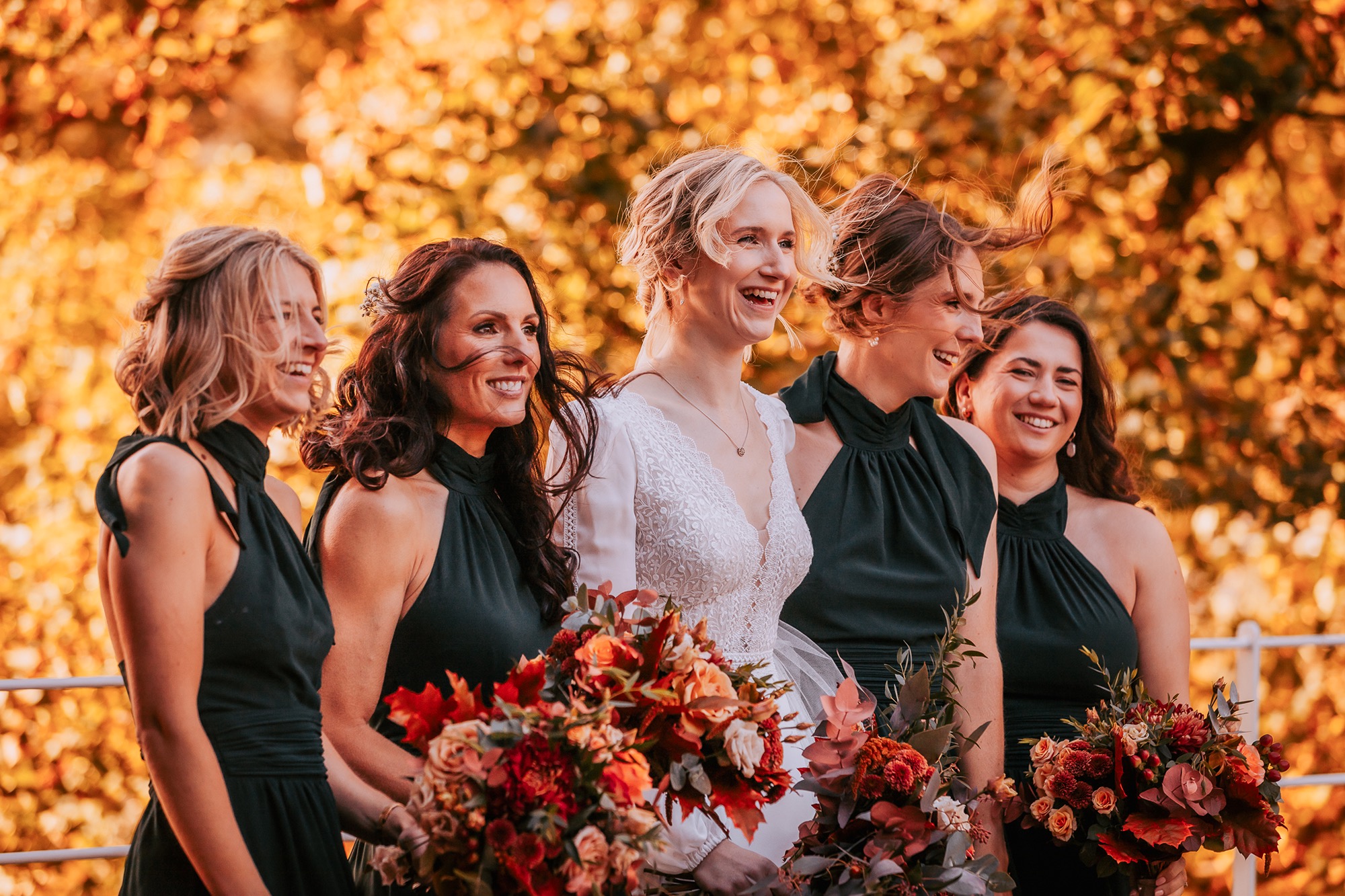 Bridal party enjoying a chat in spacious bridal suite at Town Head Estate
