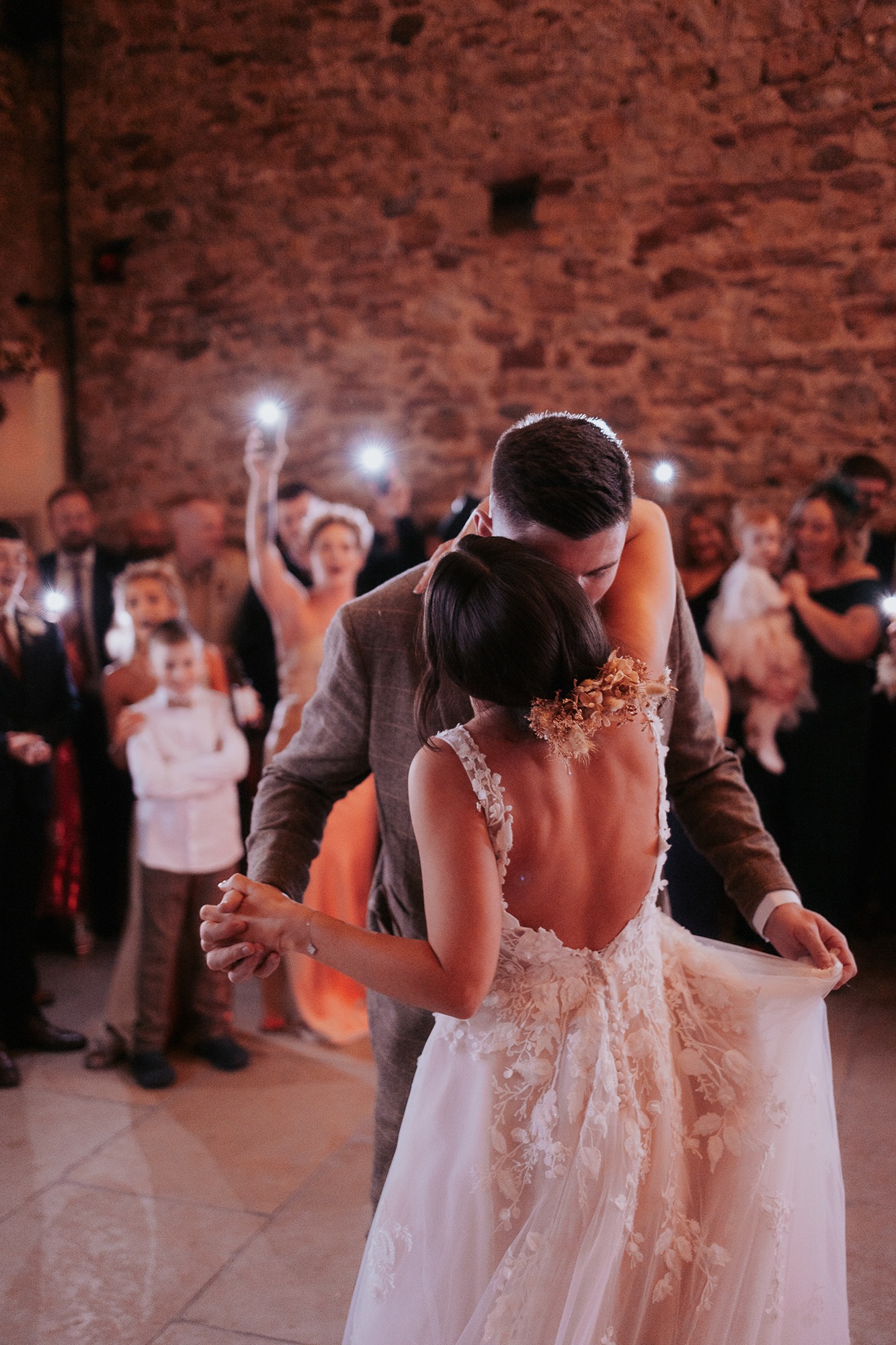 First dance in the rustic Eden Wedding Barn