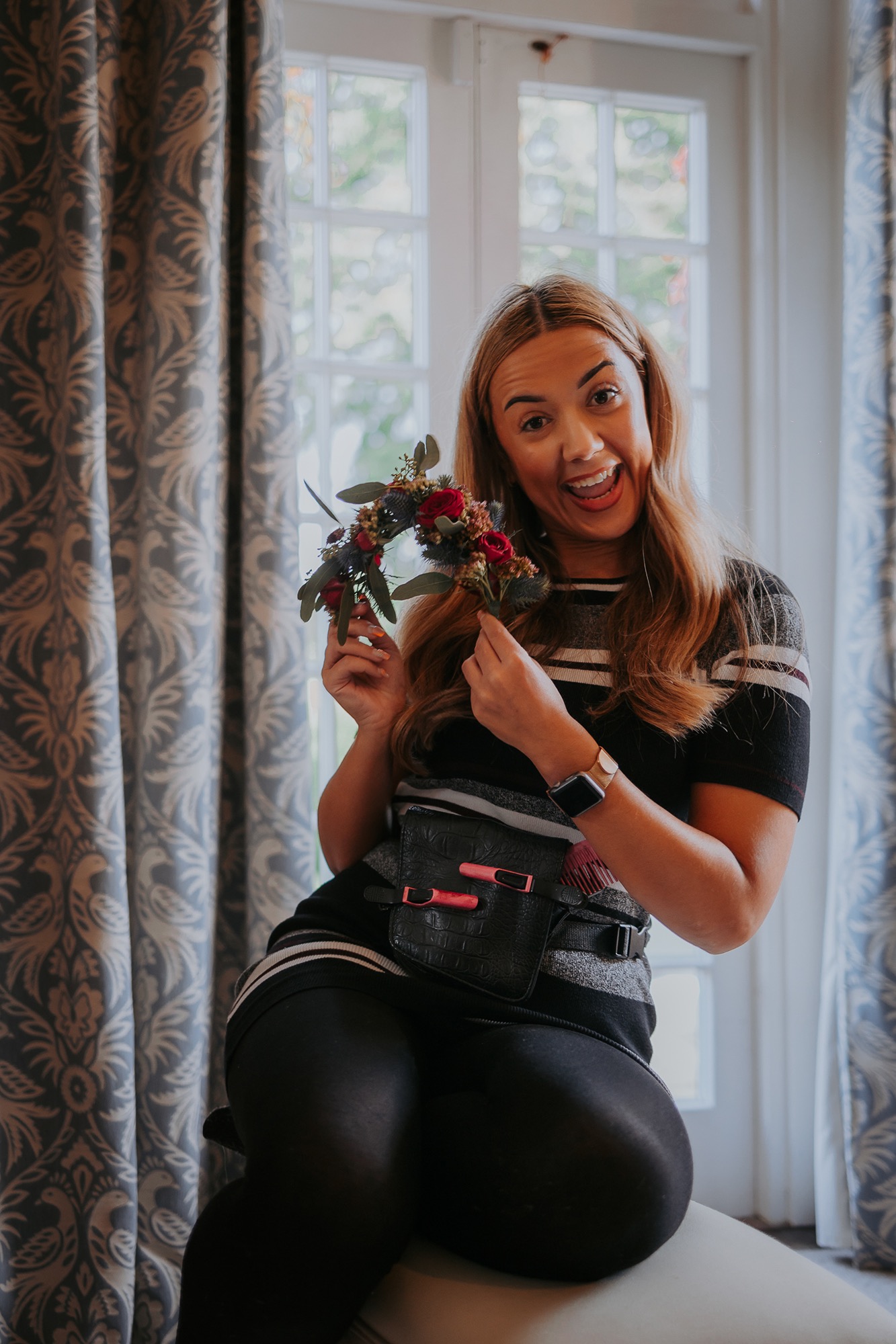 Tracey Tennant Hair, being a lot of fun during bridal prep, at Holesfoot, Penrith
