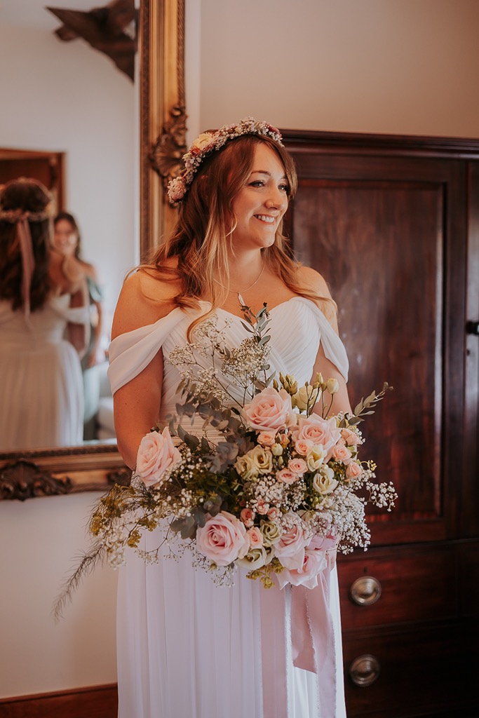 Beautiful blush pink wedding bridal bouquet