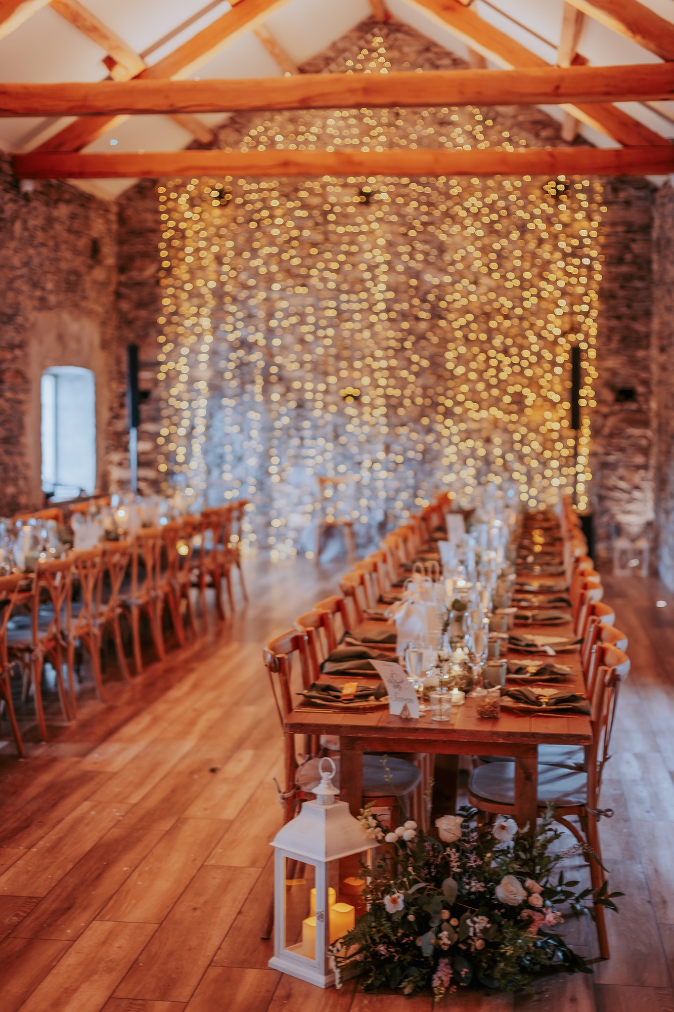 Town Head Estate wedding barn ready for wedding breakfast