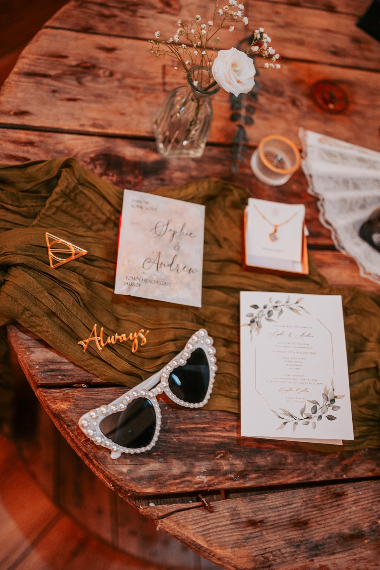 Harry Potter themed wedding day details