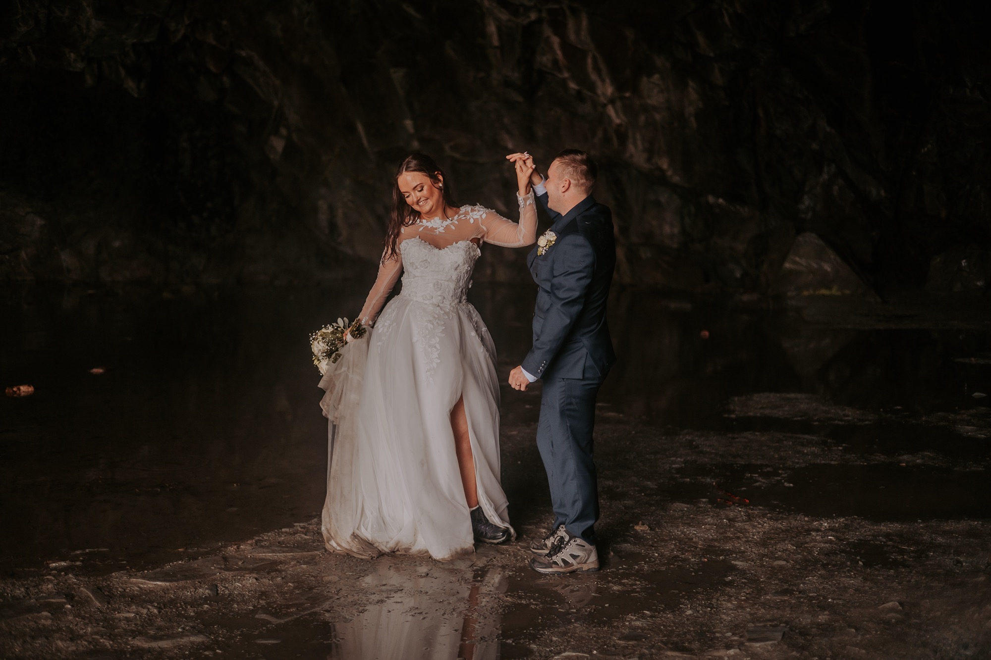 Wedding portrait on the fells, Middle Dodd, Red Screes, Little Heart Crag