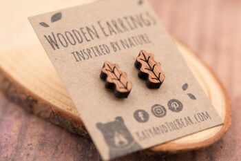 Oak Leaf Wooden Earrings