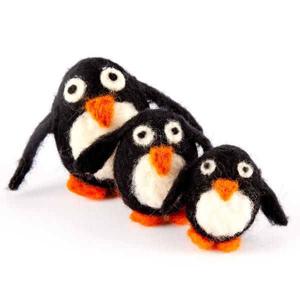 Needle felting penguin kit