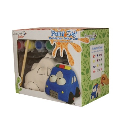 Pottery painting kit - Police car money bank
