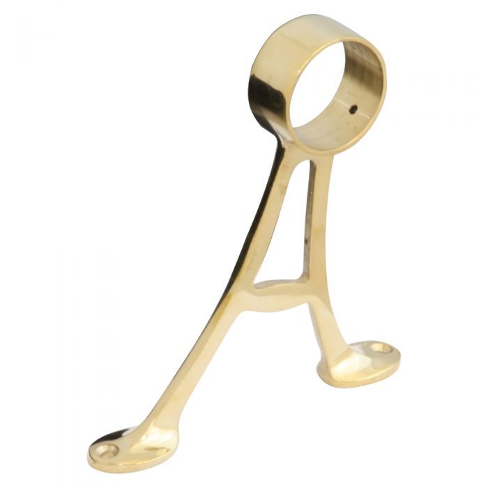 'A' Style Footrail Bracket - Polish Brass