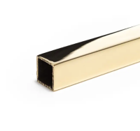 12.7mm x 12.7mm x 1.6mm (1/2" x 1/2" x 16swg) x 500mm Bright Polished Brass Box Section