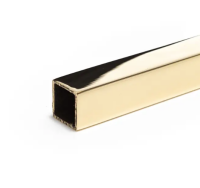 15.8mm x 15.8mm x 1.6mm (5/8" x 5/8" x 16swg) X 500mm Polished Brass Box Section