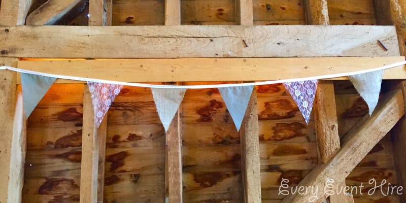 Lace and Hessian Bunting Hire Gloucestershire 