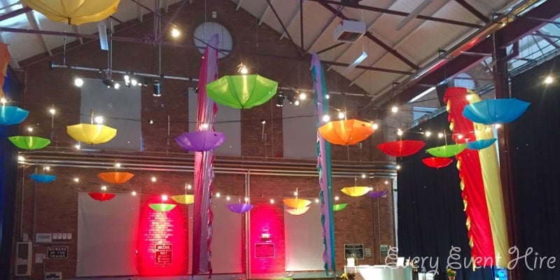 Hanging Coloured Umbrellas Swindon Steam Museum
