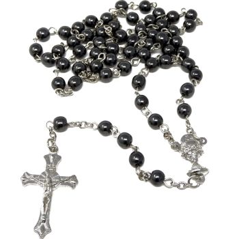 Round hematite 48cm length rosary beads