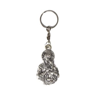 Virgin Mary and child Jesus Our Lady keyring silver metal 10cm