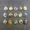 Small coloured image medals Catholic wholesale 1.5cm