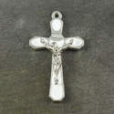 5cm white cross with silver metal Jesus